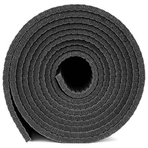 YogaAccessories YogaAccessories 1/4" Thick High-Density Deluxe Non-Slip Exercise Pilates & Yoga Mat, Black