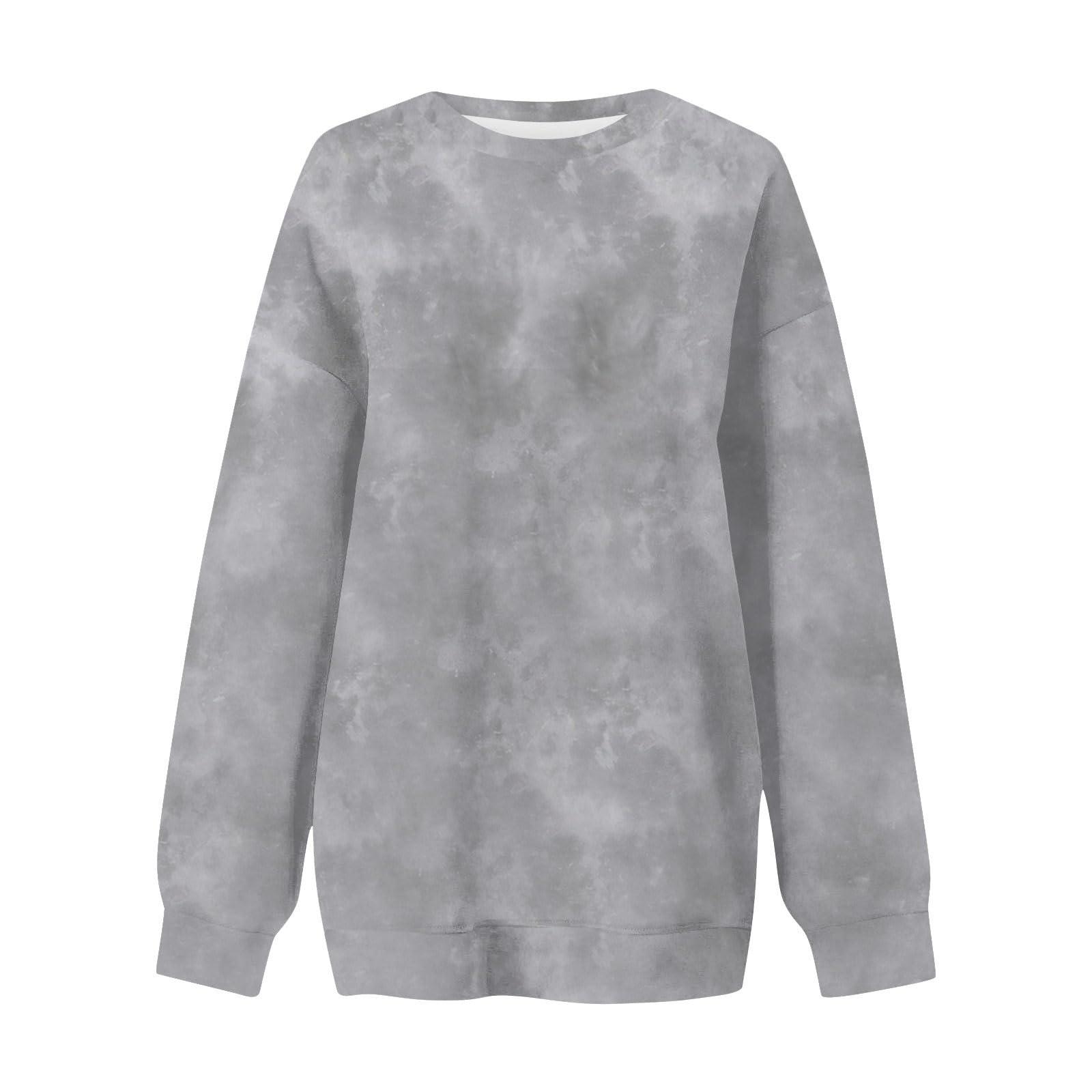 HUEAHDOU Camo Pullover Women Real Tree Friends Crop Top Hoodie Oversized Maple Leaf Print Sweatshirts Casual Long Sleeve Camo Crewneck Sweatshirt(Medium,Grey)