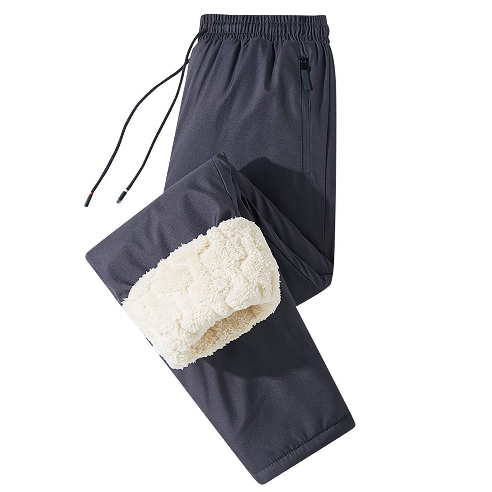 Men\'s Pants Men\'s Winter Fleece Sweatpants Sherpa Lined Pants Warm Lounge Drawstring Jogger Trousers Athletic Pants