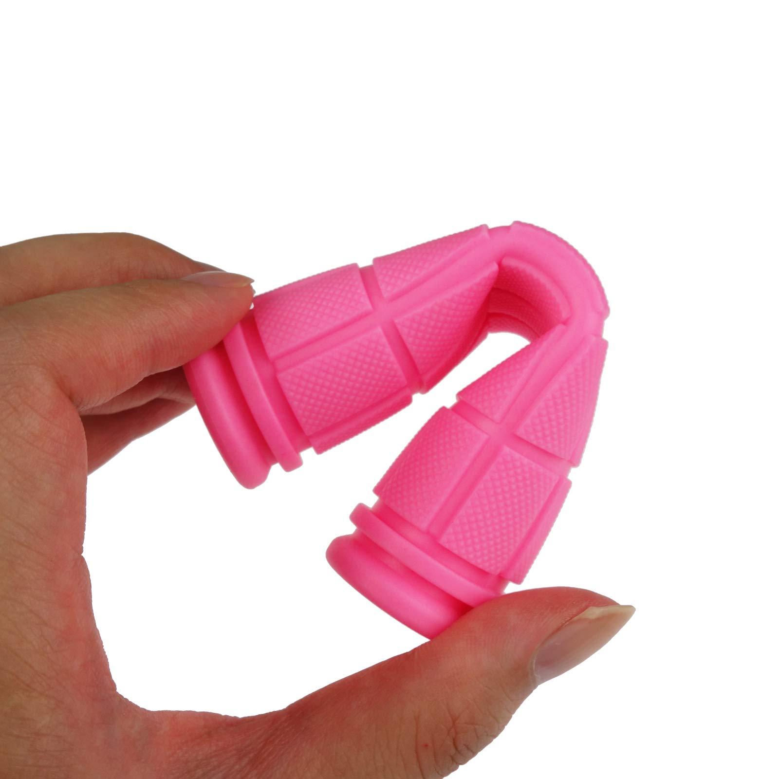 Kasteco Kasteco 2 Pack Bicycle Bike Handlebar Scooter Streamers,1 Pack Bicycle Bell and Bicycle Handle Bar Grips, (Rose)