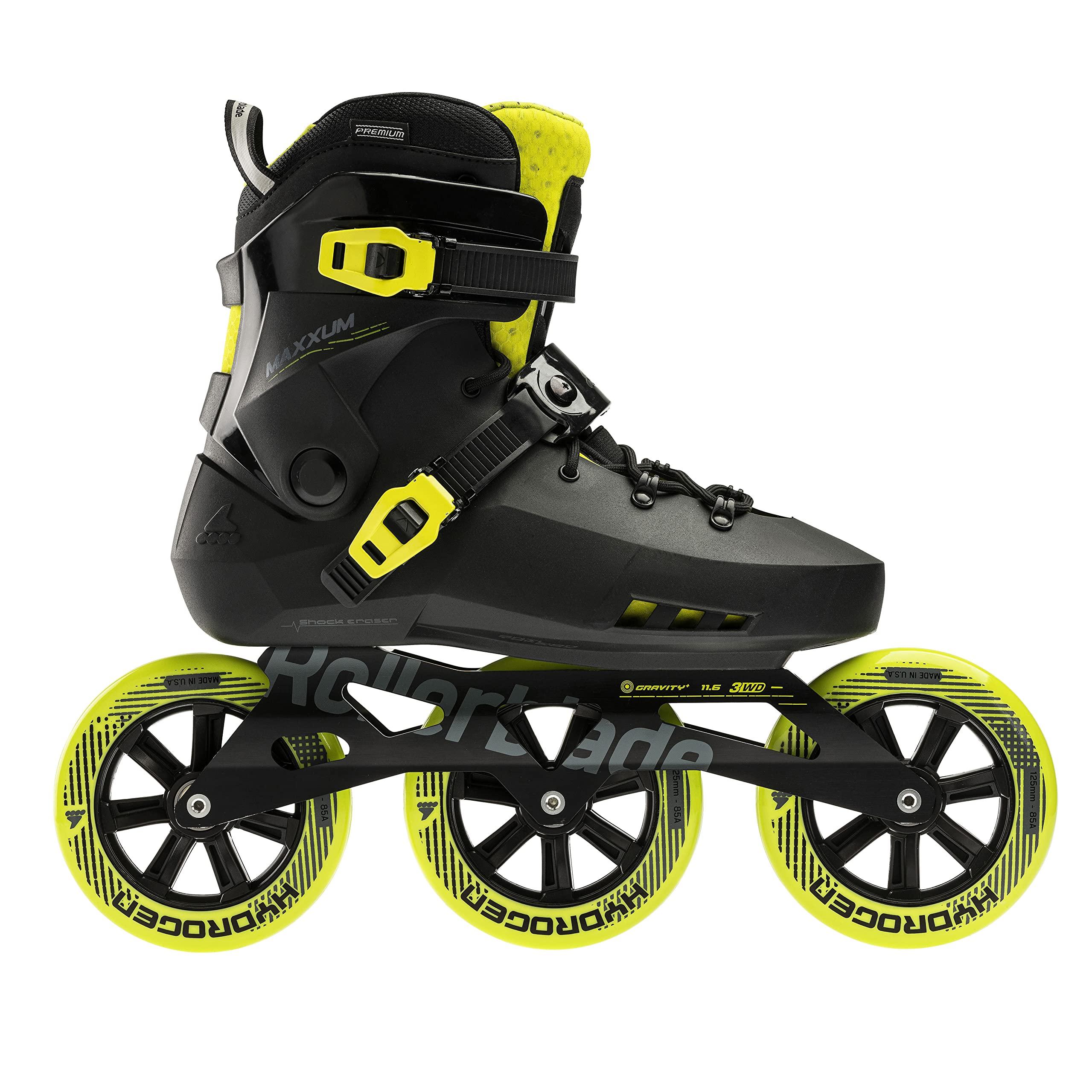 Rollerblade Rollerblade Maxxum 125 Unisex Adult Urban Inline Skate, Black and Lime, Performance Inline Skates