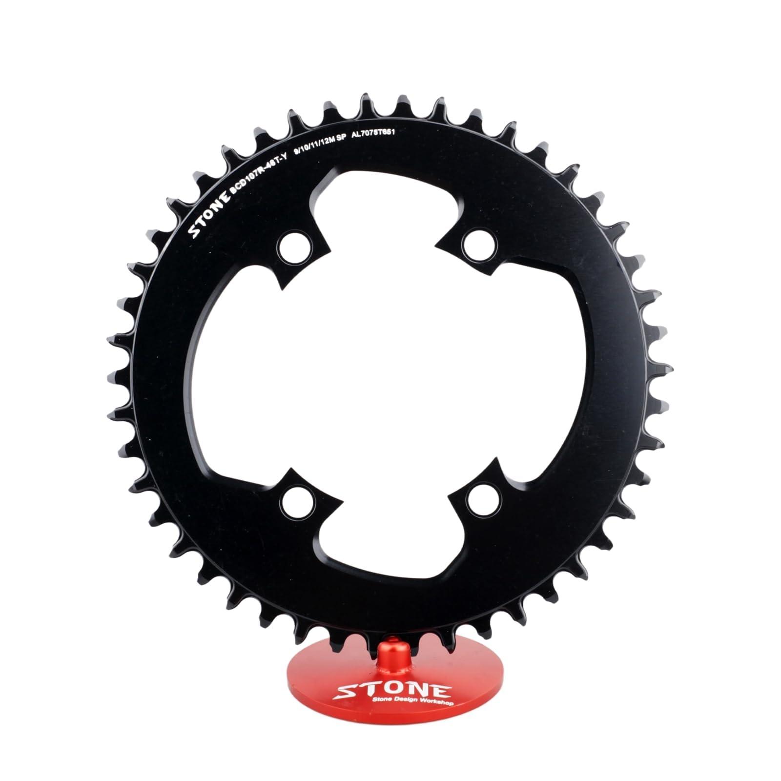 DJC Components DJC Stone Round Chainring 107BCD for Sram Rival Crankset 107 Bcd Road Bike 34 36 40 42 44 46 48 50 52 54 56 58 60T AXS Flattop