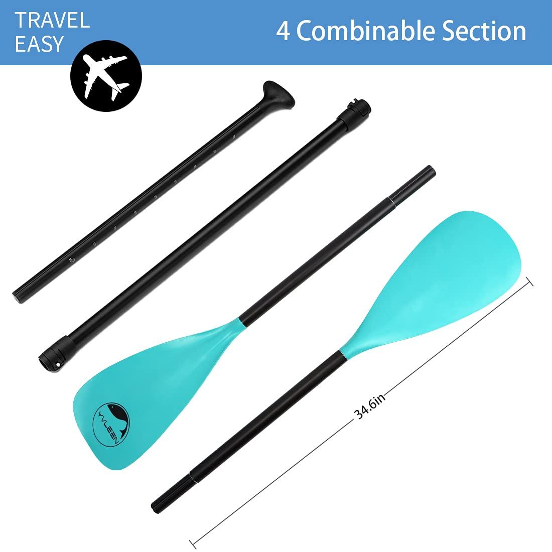 YVLEEN YVLEEN SUP Paddle Board PaddleStand up Paddleboard Paddles Adjustable Aluminum 4-Piece Floating Kayak PaddleConvertible Paddle