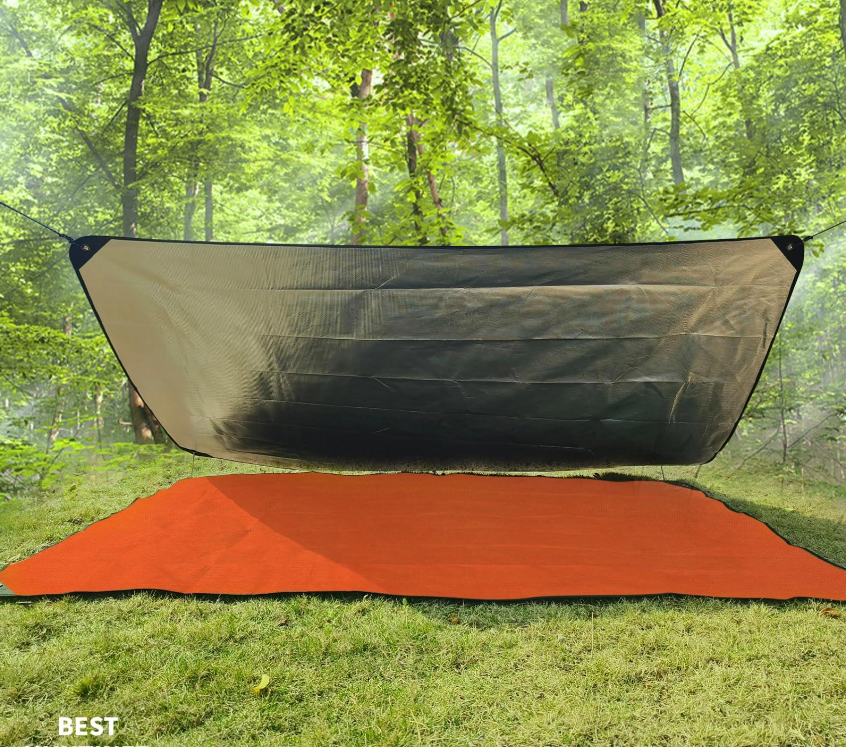 BESTHUNTINER BESTHUNTINER Heavy Duty Survival Blanket -Multifunctional Reflective Tarp Thermal Blanket - 60\" x 83\" Waterproof Sandproof for Camping Hiking Outdoors Multifunctional Emergency Blanket