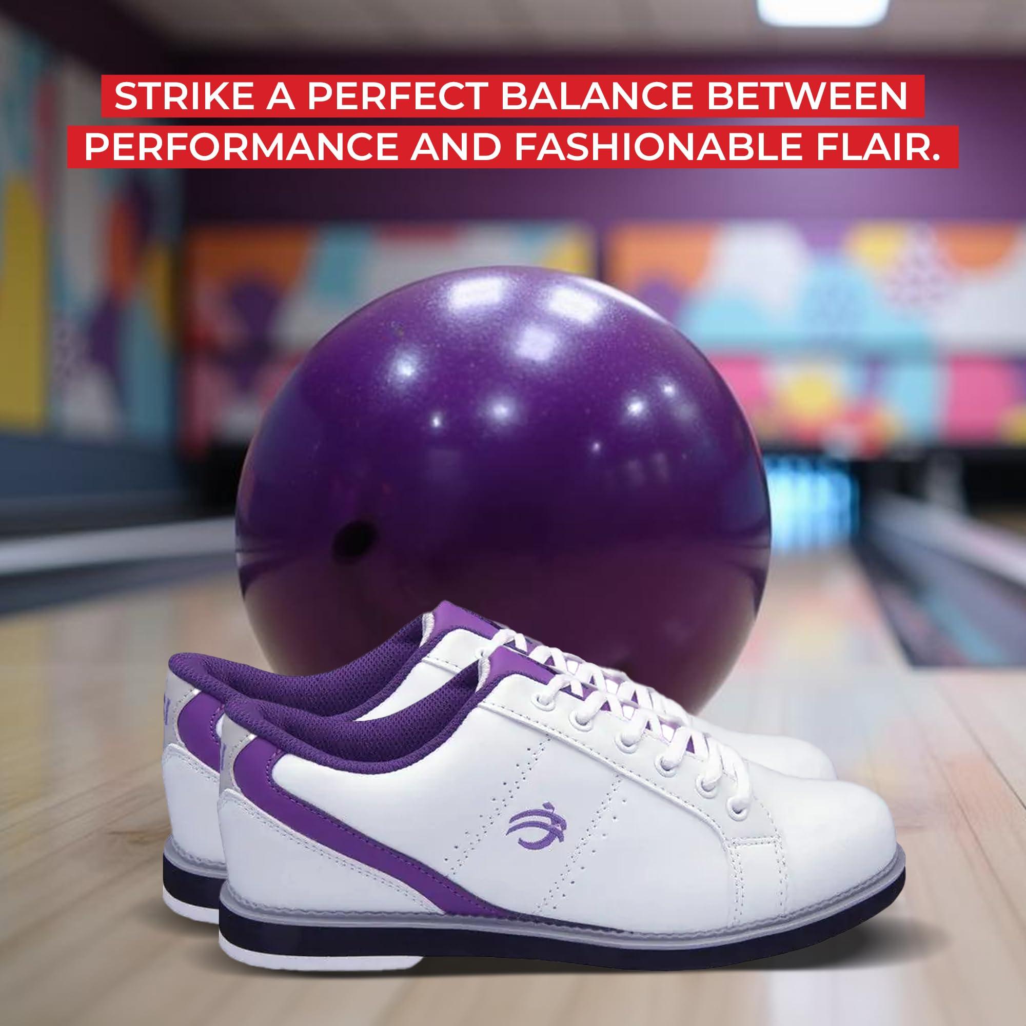 BSI BSI Women\'s 460 Classic Bowling Shoe - Lightweight Shoes with Cushioned Support for Women, Purple & White, Size 11