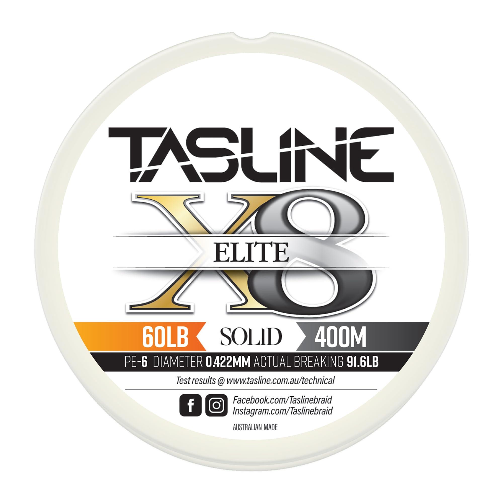 TASLINE Tasline Elite Pure Spectra Solid 8X Strand Braided High Power Premium Fishing Line - 60lb 437yds/400m
