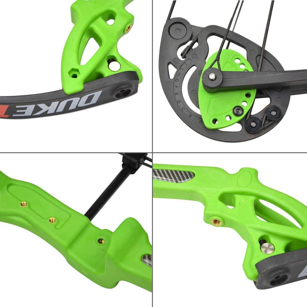 ZSHJGJR ZSHJGJR Archery Compound Bow and Arrow Kit Hunting Bow 15-29lbs Complete Bow Accesories Package Set Junior Entry Level 260fps Right Handed for Outdoor Shooting (Green)