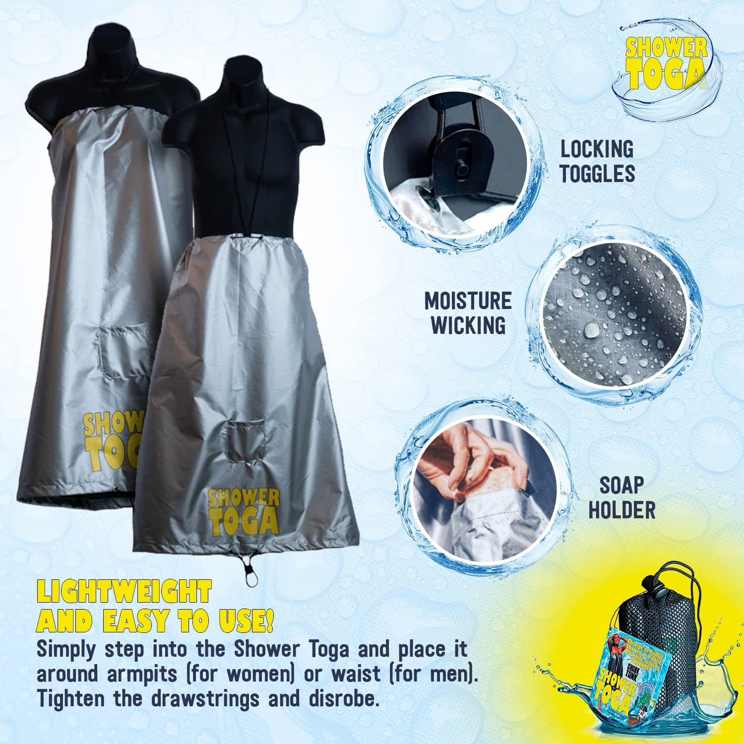 Shower Toga Shower Toga Wearable Shower Garment, Privacy RV & Camping Shower, Surf Poncho, Shower Tent, or Portable Changing Room, Camping, Pool, & Outdoor Shower, Regular Size