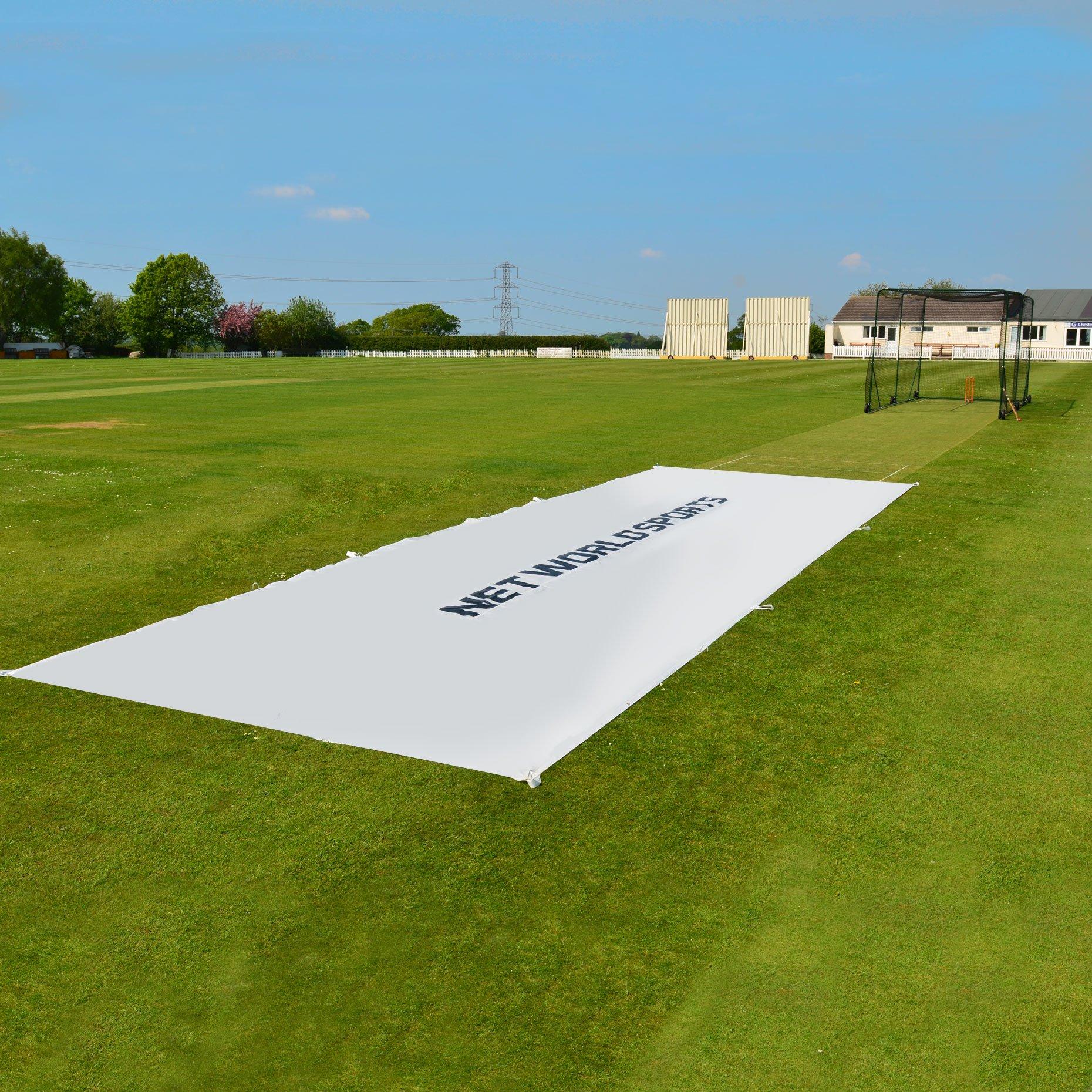 Net World Sports Cricket Flat Sheets - Lay Flat Cricket Covers for When Rain Stops Play - [Net World Sports] (82ft x 13ft)