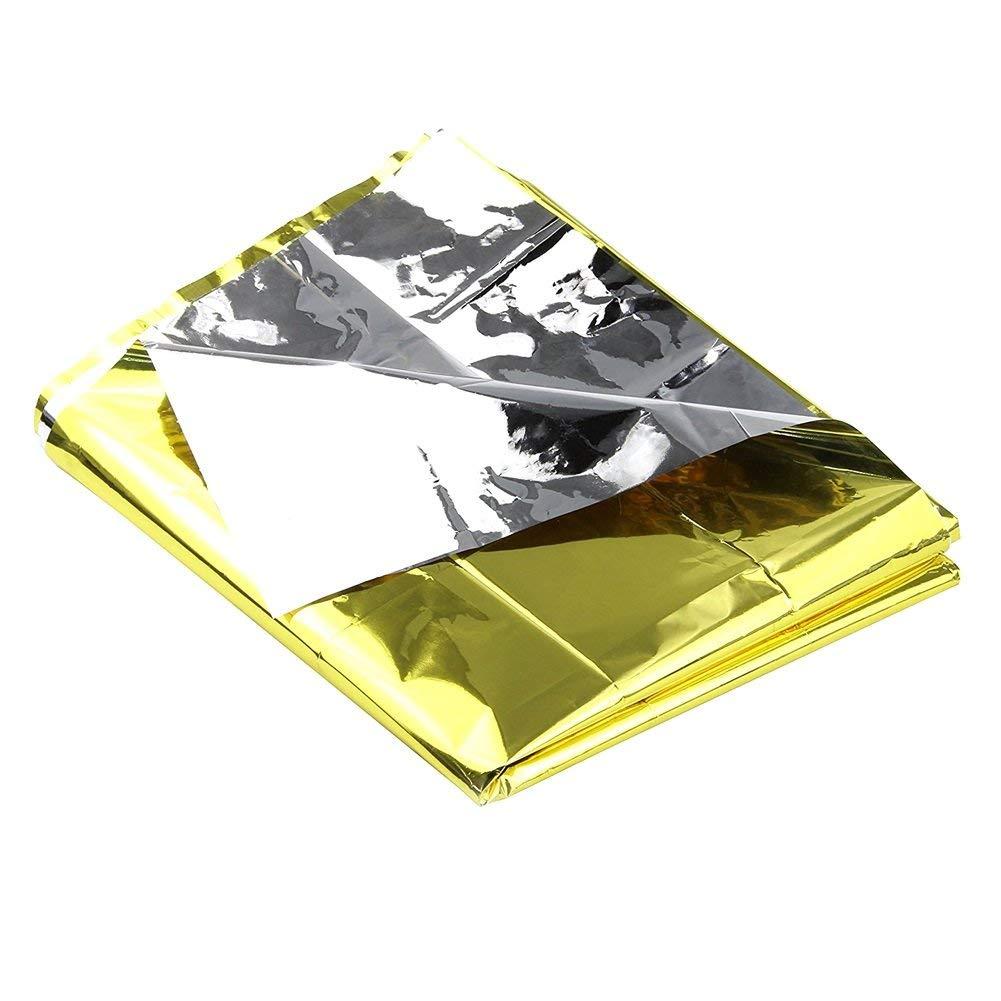 NYKKOLA NYKKOLA 4-Pack Extra Large Emergency Mylar Blanket 84\" X 52\" - Gold Foil Space Blanket: Designed for NASA - Essentials for Outdoors, Hiking, Survival, Marathons or First Aid
