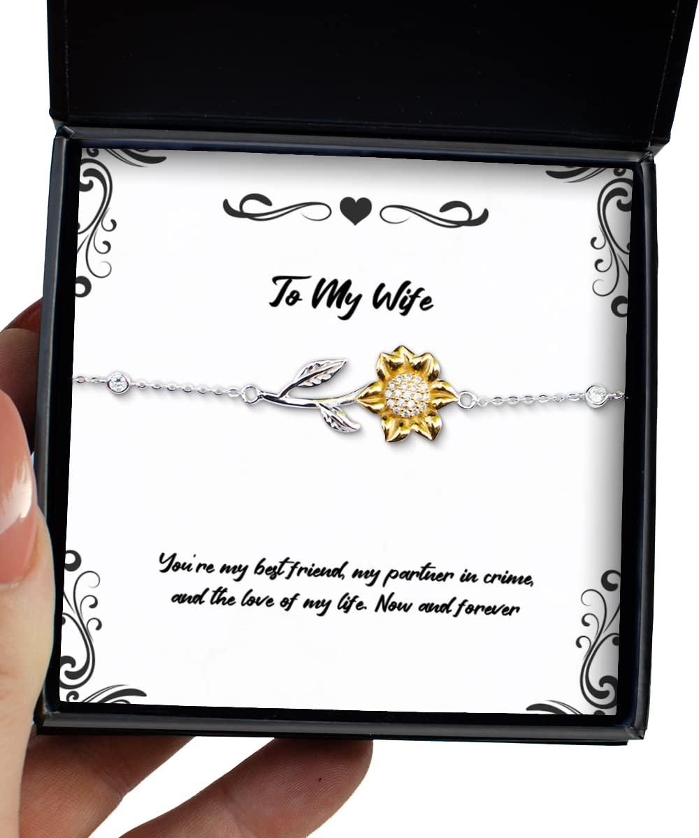 Generic Birthday Unique Gifts for Wife, Unique Jewelry Gifts from Husband, Thoughtful Sunflower Bracelet, Cute Gifts for Her, Christmas Unique Gifts for Women