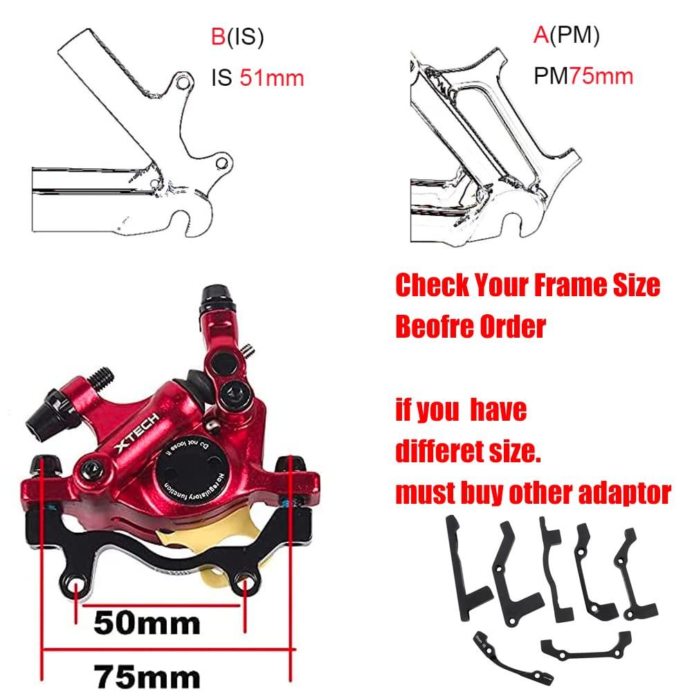 catazer catazer MTB Road HB-100 MTB Road Line Pulling Hydraulic Disc Brake Calipers Front & Rear Mountain Bike Disc Brake E-Bike Disc Brake (1 Pair Red)