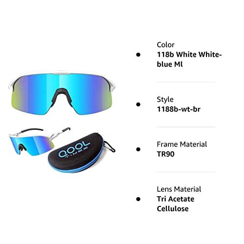 Living out your qool time Living out your qool time Polarized shield warp around Cycling Sunglasses Men Women Baseball ski Triathlon Volleyball Running pickleball 118