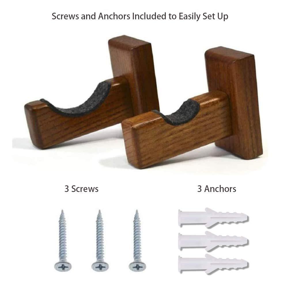 Orga\'Neat Orga\'Neat Baseball Bat Display Case, Wall Mount Bat Holder Hanger, Solid Ash Tree Handmade Horizontal Bat Rack w/ Protective Soft Liner for Baseball Bat Wall Display -Brown