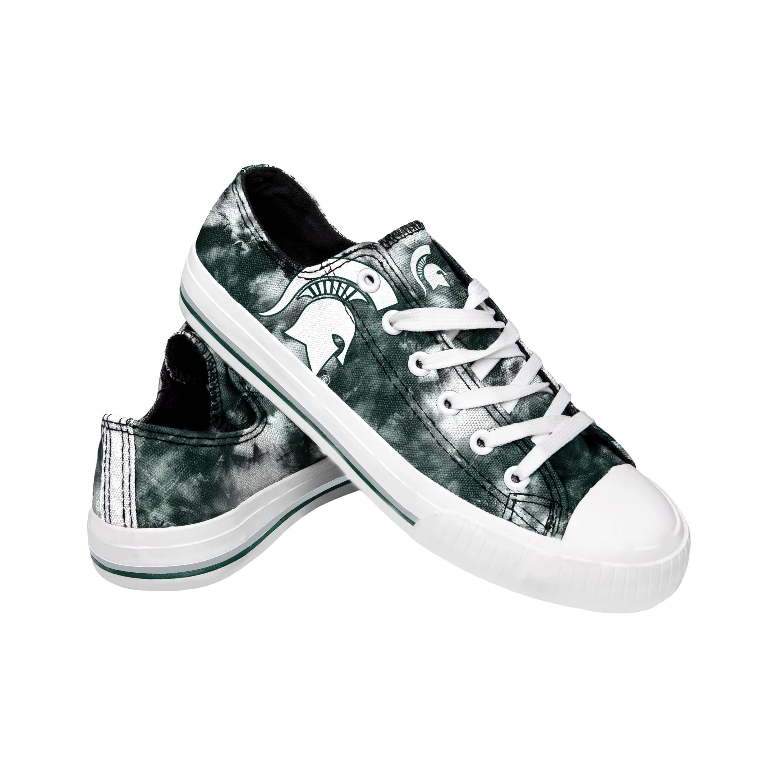 FOCO FOCO Michigan State Spartans NCAA Womens Low Top Tie Dye Canvas Shoe - 10