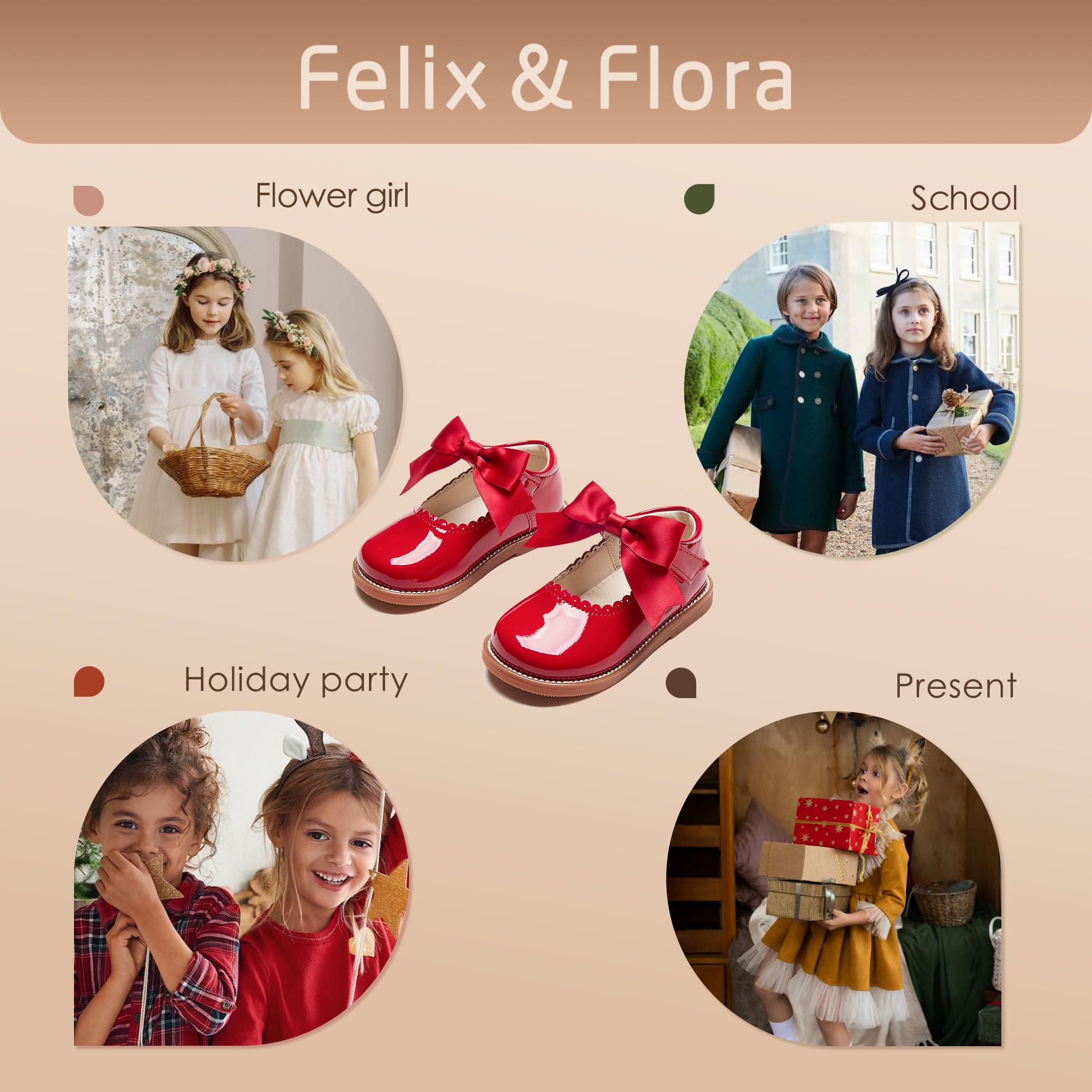 Felix & Flora Felix & Flora Toddler Little Red Girl Mary Jane Dress Shoes Size 6 - Ballet Flats Girl Party School Wedding
