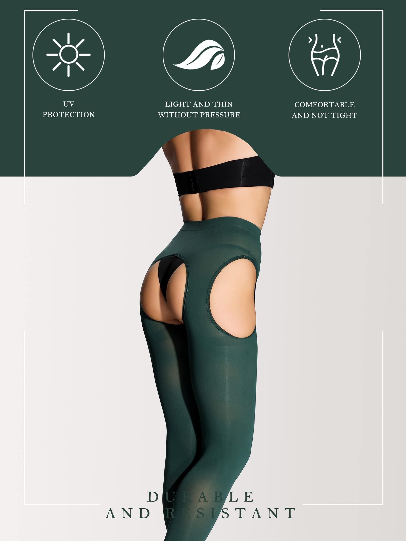 SUREPOCH SUREPOCH Suspender Tights for Women Plus Size Garter Belt Green Control Top Pantyhose