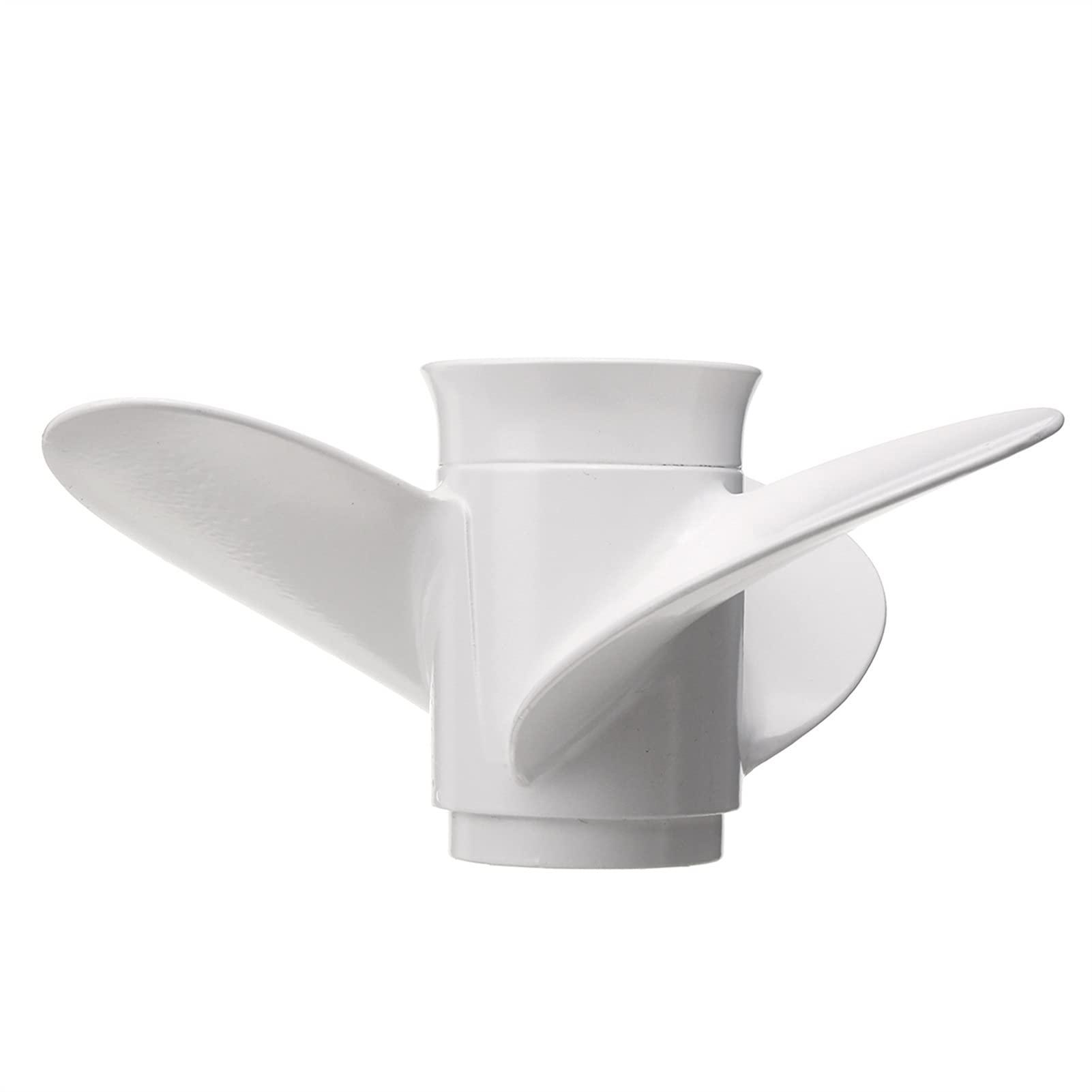 XMEIFEI PARTS XMEIFEI PARTS 6G1-45943-00-EL 8 1/2 x 8 1/2 Boat Outboard Propeller Aluminum Alloy fit for Yamaha 6-8HP White 7 Spline Tooth 3 Blades R Rotation