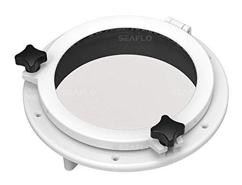SEAFLO SEAFLO Round Porthole Window with ABS Plastic & Tempered Glass for Boat, Yacht, Marine Applications (White, 10.5")