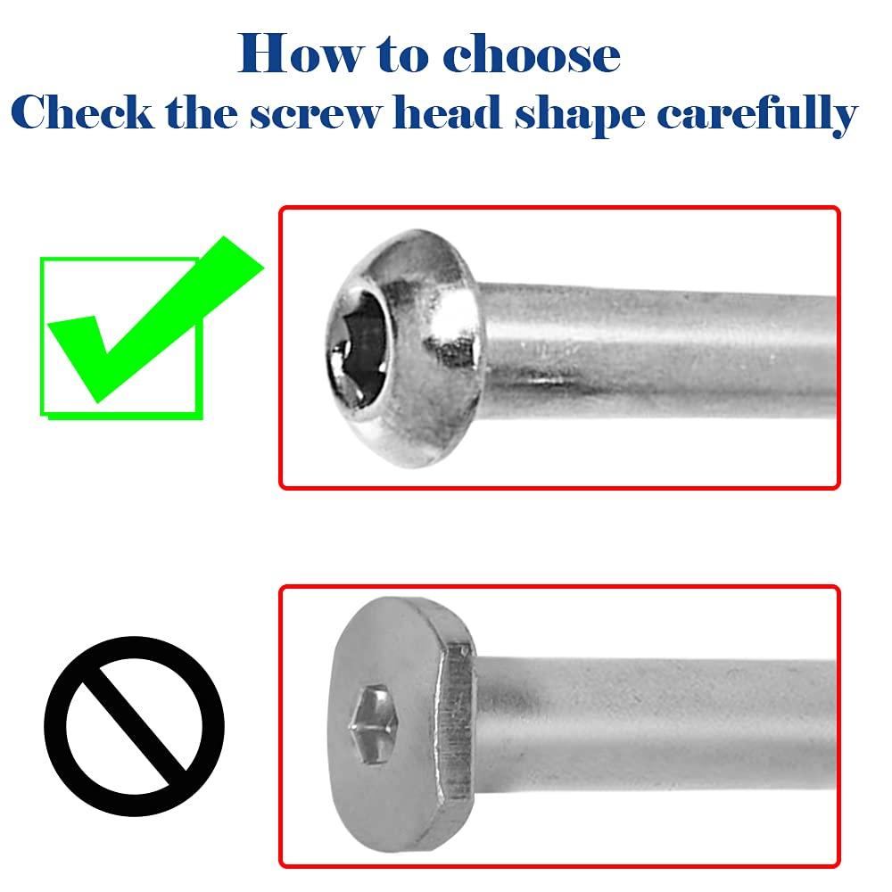 OTFAITP OTFAITP Hex Lock Male and Female Scooter Parts Axle Front Rear Allen M8 Screws for 2-3-4-Wheel Kid Scoote Furniture Wheelchair Kick Scooters Pull-Along Wagons Inline Skates Axles Repair (86)