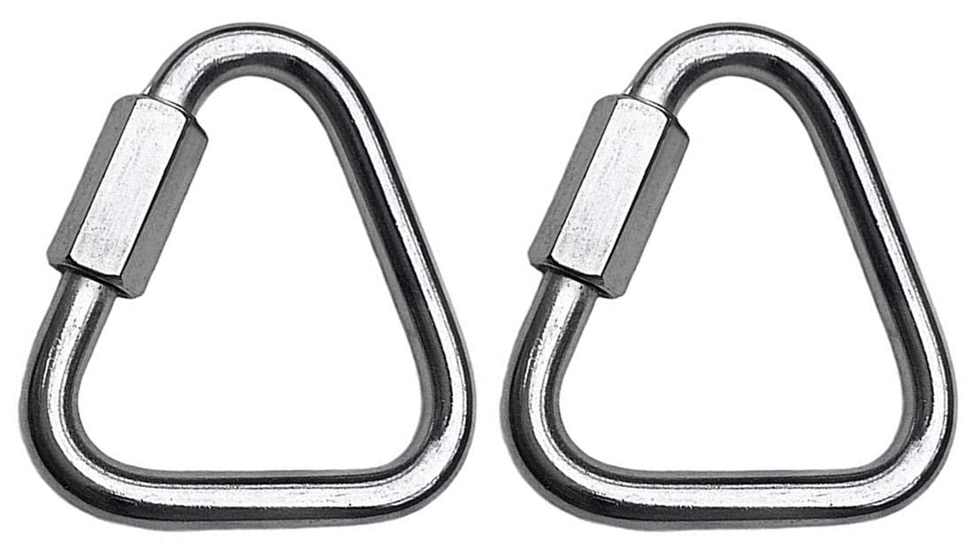 MarineNow MarineNow 316 Stainless Steel Delta Quick Link Marine Grade Triangle Choose Size and Quantity (02-Pack, 06 mm (1/4"))