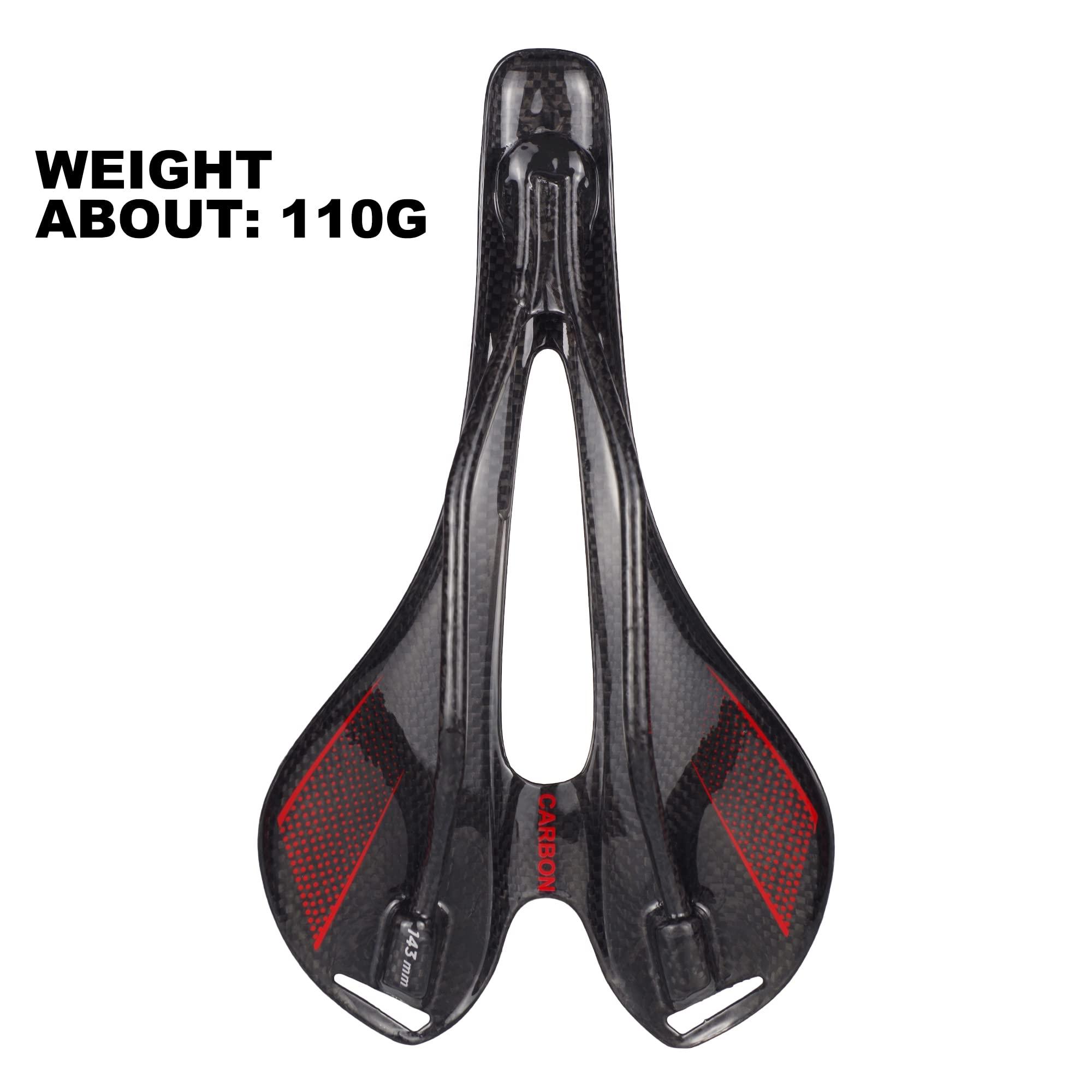 WALGUN WALGUN WG998 Comfortable Carbon Bike Saddle for Men Women Road MTB Mountain Bike Carbon Bike Seat with Oval Rail 7x9 Lightweight Bicycle Carbon Saddles 143mm (Black)