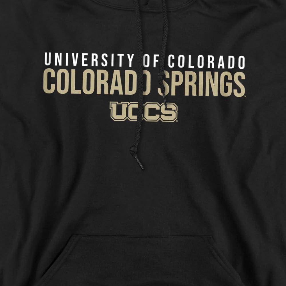 LOGOVISION University of Colorado Colorado Springs Official Stacked Unisex Adult Pull-Over Hoodie,Colorado Springs Mountain Lions, Large