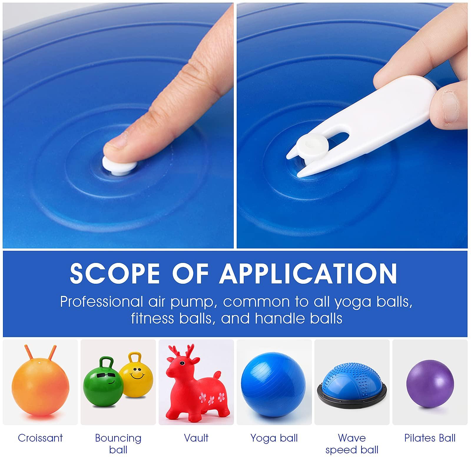 Aster Aster Yoga Ball Plug Fitness Exercise Ball Air Stopper Plug Pin Adapter Kit, Exercise Ball Plug Replacement Kit, 6 Pieces (Large)