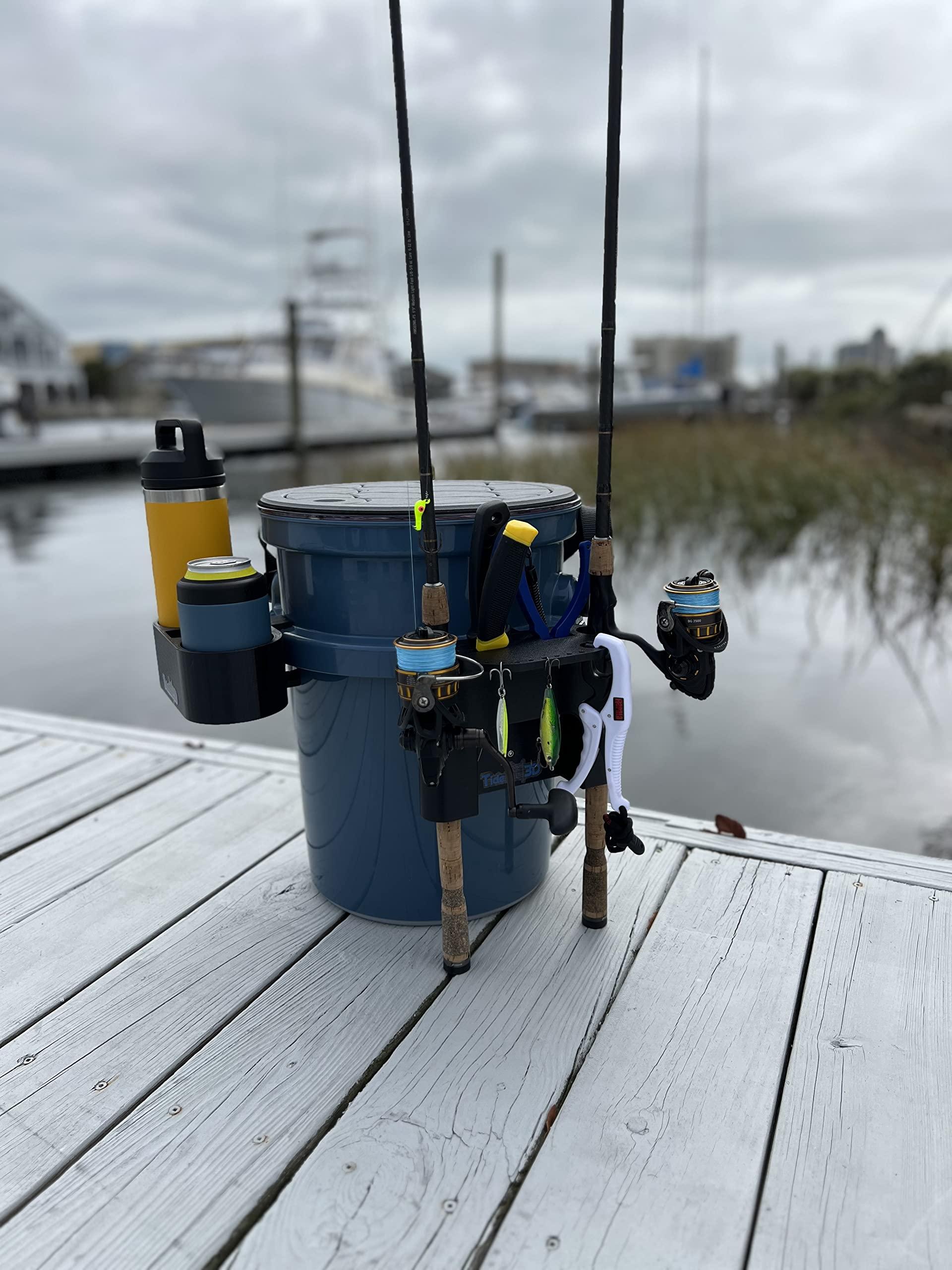 Tideline3D Tideline3D Fishing Rod Holder Compatible with YETI LoadOut Bucket (Deep Blue)
