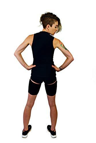 Mighty Grip Mighty Grip Black Inner Thigh Protectors for Pole Dancing with Tack Strips (Large)