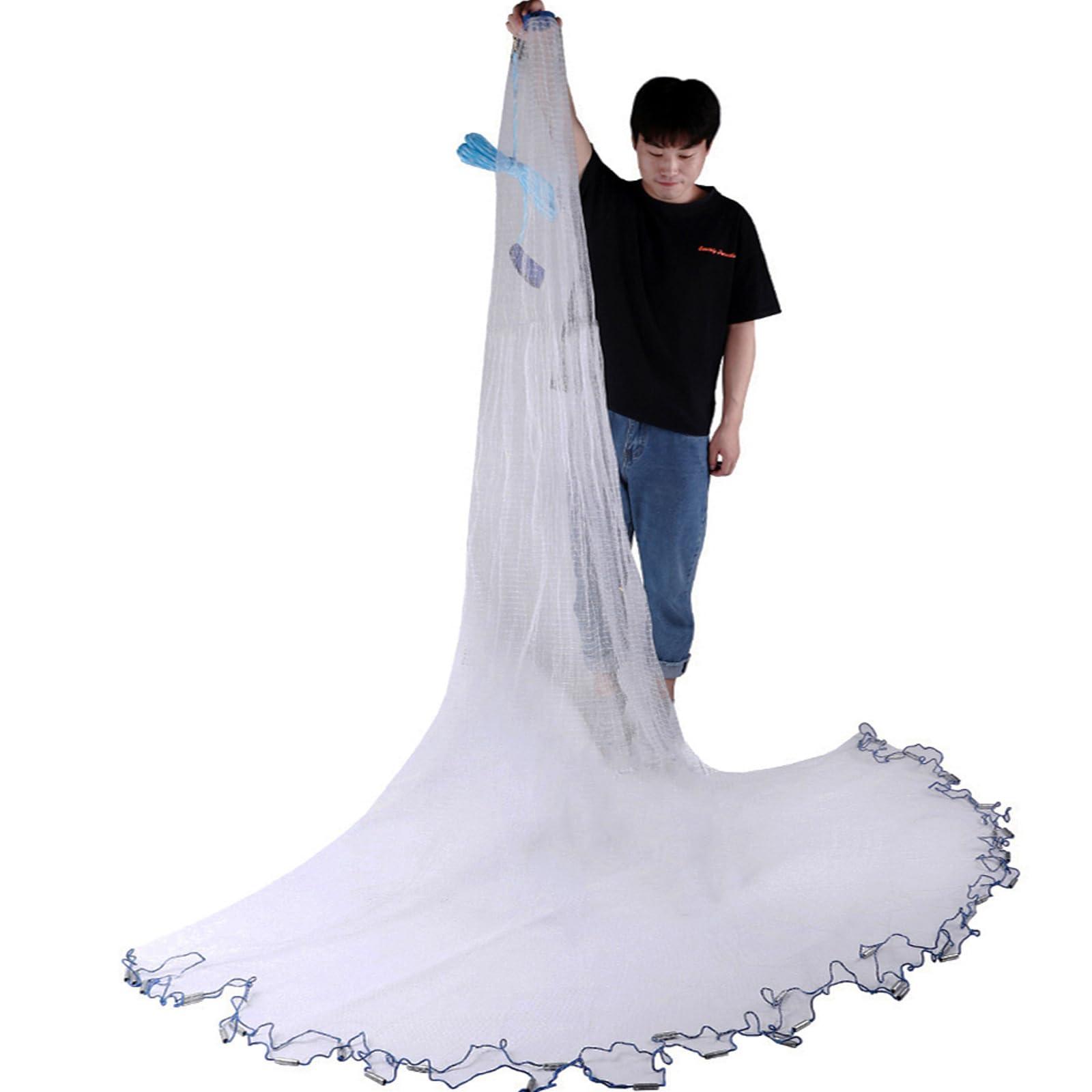 Lawaia Lawaia Fishing Nets Cast Net Hand Throw Fishing Fish Trap Saltwater Gear- Ideal for Shrimp Fish and Fly Fishing - 4FT Radius