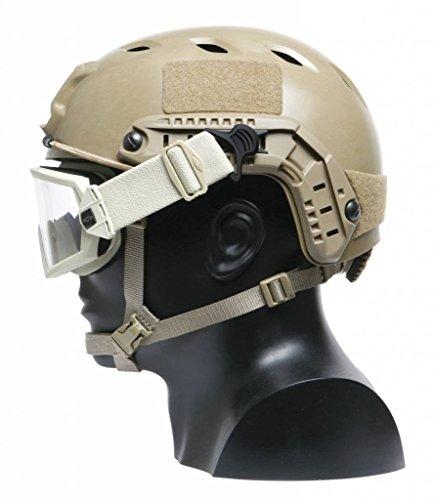 DLP Tactical DLP Tactical Swivel Goggle Clip for ARC Rail Equipped ACH/MICH/Bump Helmet (Tan, (Large) 36mm)