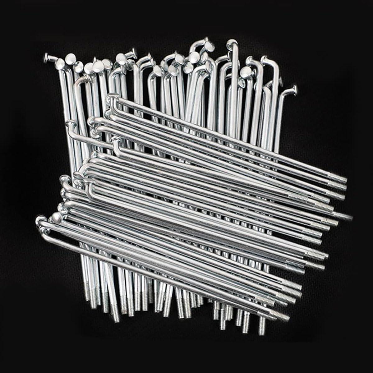 QHQKR QHQKR 10G Electric Bike Spokes 3.0 mm Diameter Silver Steel Motorcycle Wheel Tire Spokes with Nipples and Wrench 55-305mm J Bend Bicycle Spoke for E-Bike Motorcycle (267mm 40pcs with spoke wrench)