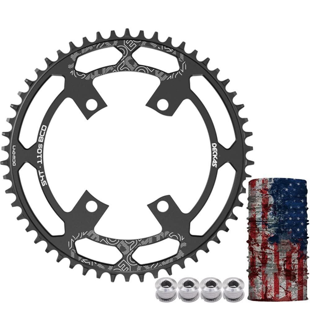 Enjcyling Enjcyling 110BCD Single Chainring, Second Generation Narrow Wide Technology, 110mm BCD Full Alloy CNC 4-Bolts 54T, for 7/8/9/10/11/12 Speed