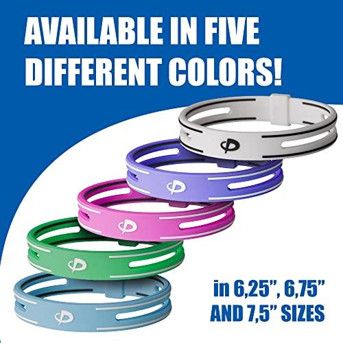 Phiten Phiten S-PRO Titanium Bracelet - Waterproof Sport Silicone Bracelet Wristband with Aqua-Titanium for Alternative Healing - Power Elastomer Zone with Micro Titanium Spheres - White, 7.5 Inch