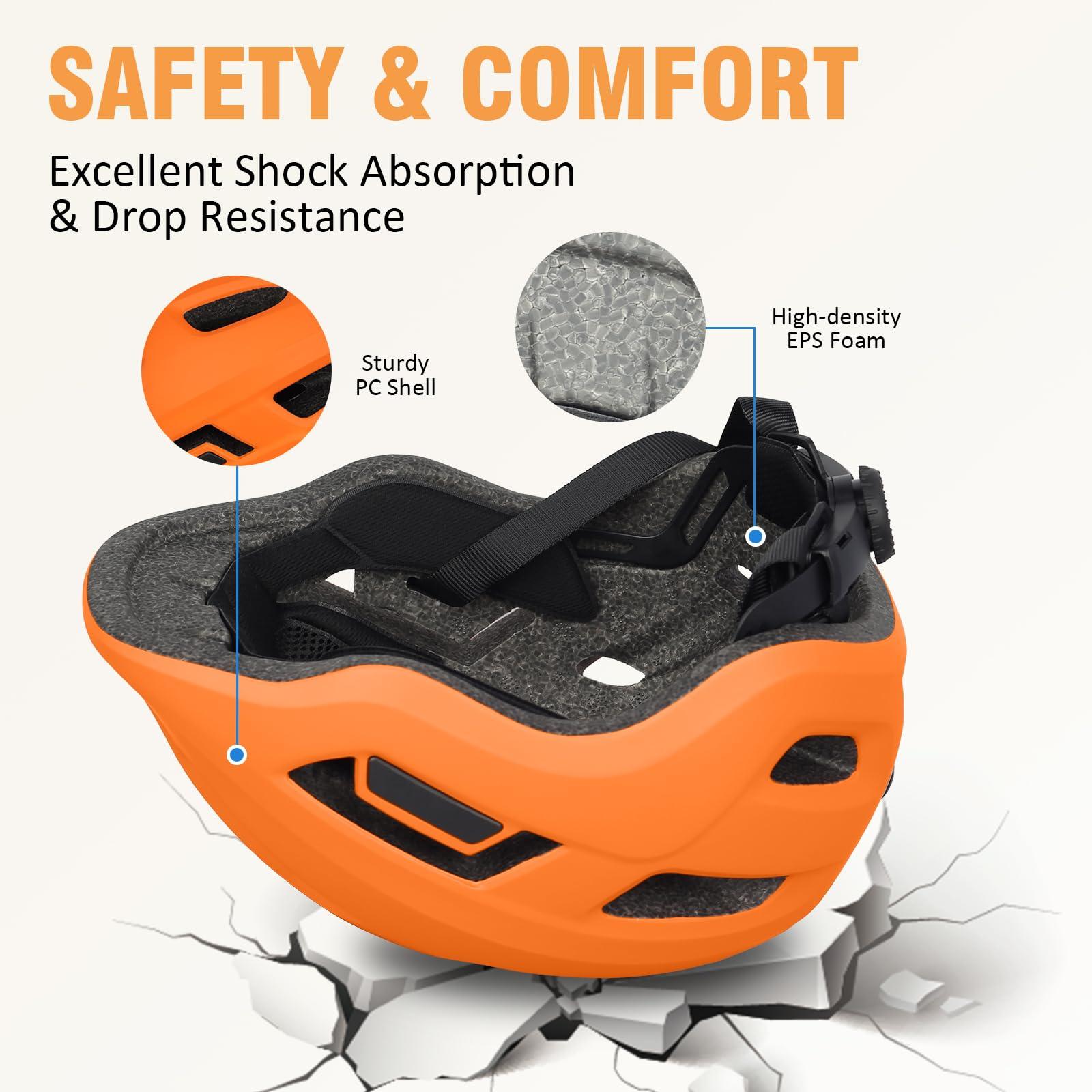 HUGGAH HUGGAH Lightweight Bike Helmet for Age 1-3-8 Toddlers, Kids, Boys and Girls, 14 Vents Helmet Adjustable for Multi-Sport & Cycling, Skate, Scooter and Roller Skate (Tangerine S)