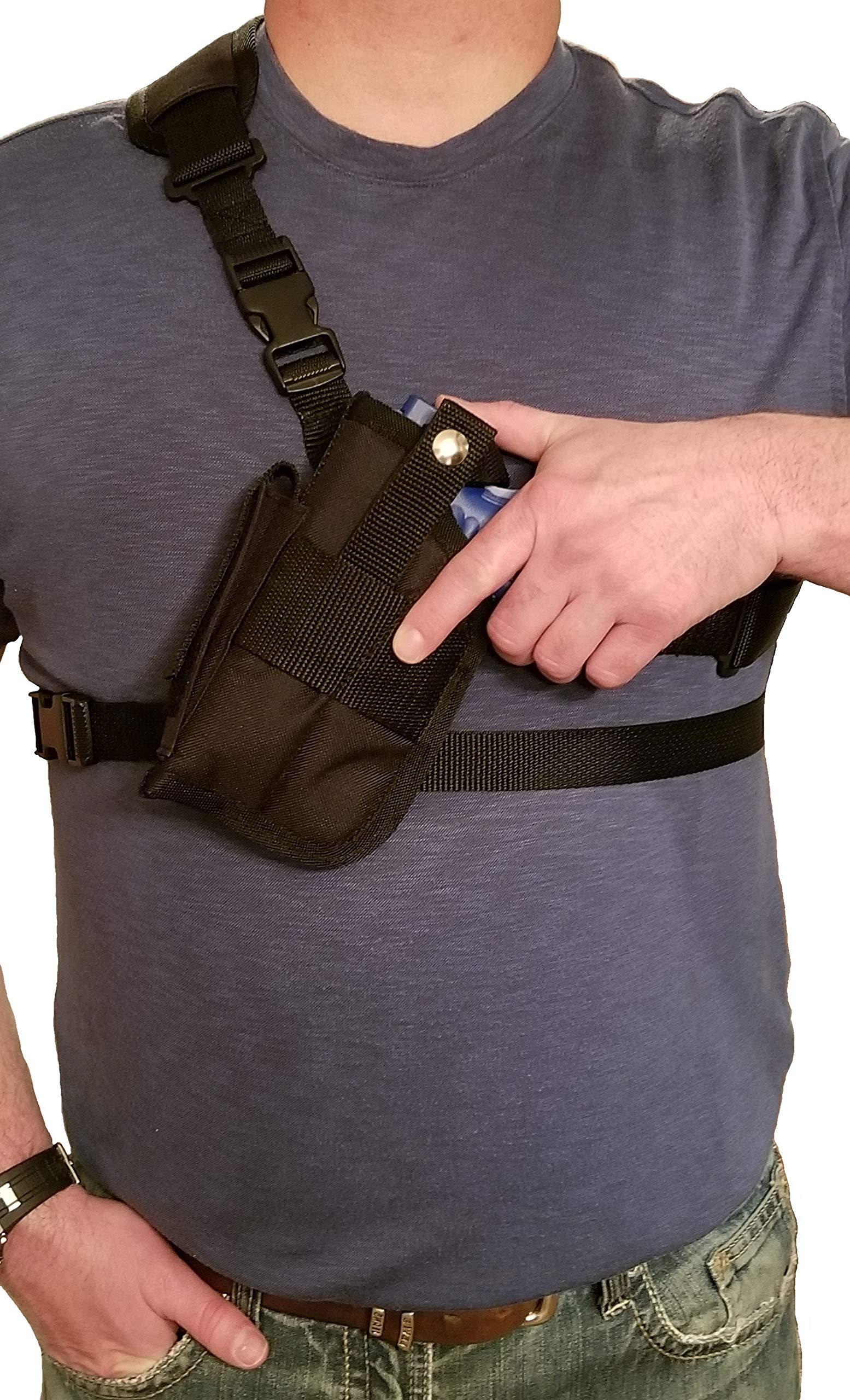 Silverhorse Holsters Silverhorse Holsters Chest/Shoulder Gun Holster | Fits Glock 26 27 29 30 33 36 39 with a Laser and 3" - 3.9" Barrel and Other Similar Sized Guns (Left)