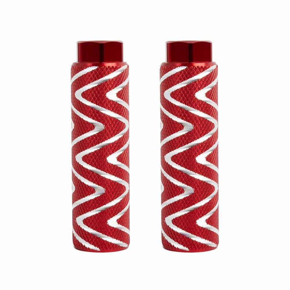 KINSPORY KINSPORY 4PC Bike Pegs for 3/8 inch Axles, Aluminum Alloy Anti-Skid BMX Bicycle Pegs for Mountain Bike Backseats Stands Cycling Rear Stunt Pegs (W' Red)