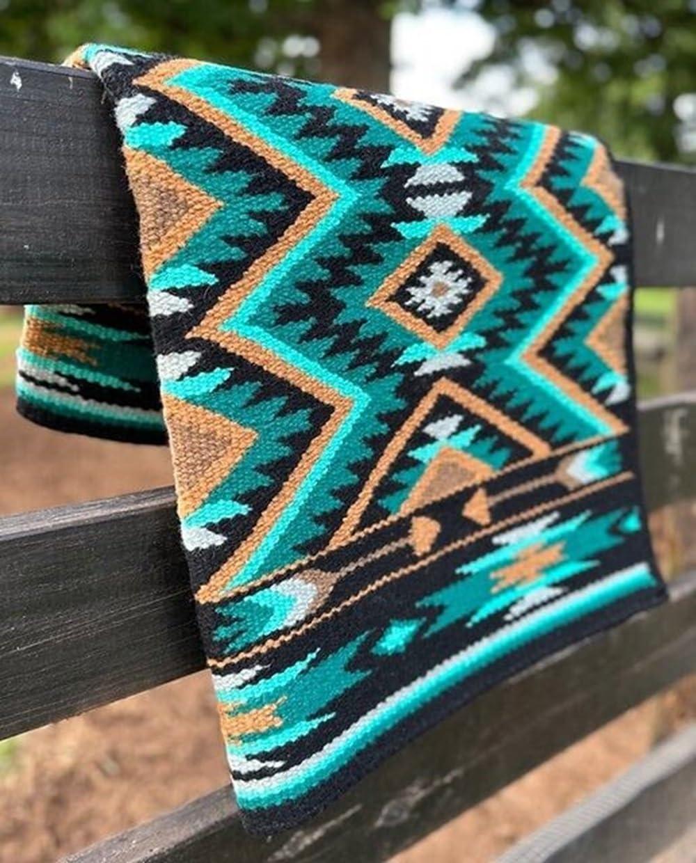 EQUIEMPRESS EQUIEMPRESS Horse Western Ranch Saddle pad/New Zealand Wool Western Saddle Blanket Top Wool Pad Sensor Flex (Customization Available) A228 (36\" x 36\")