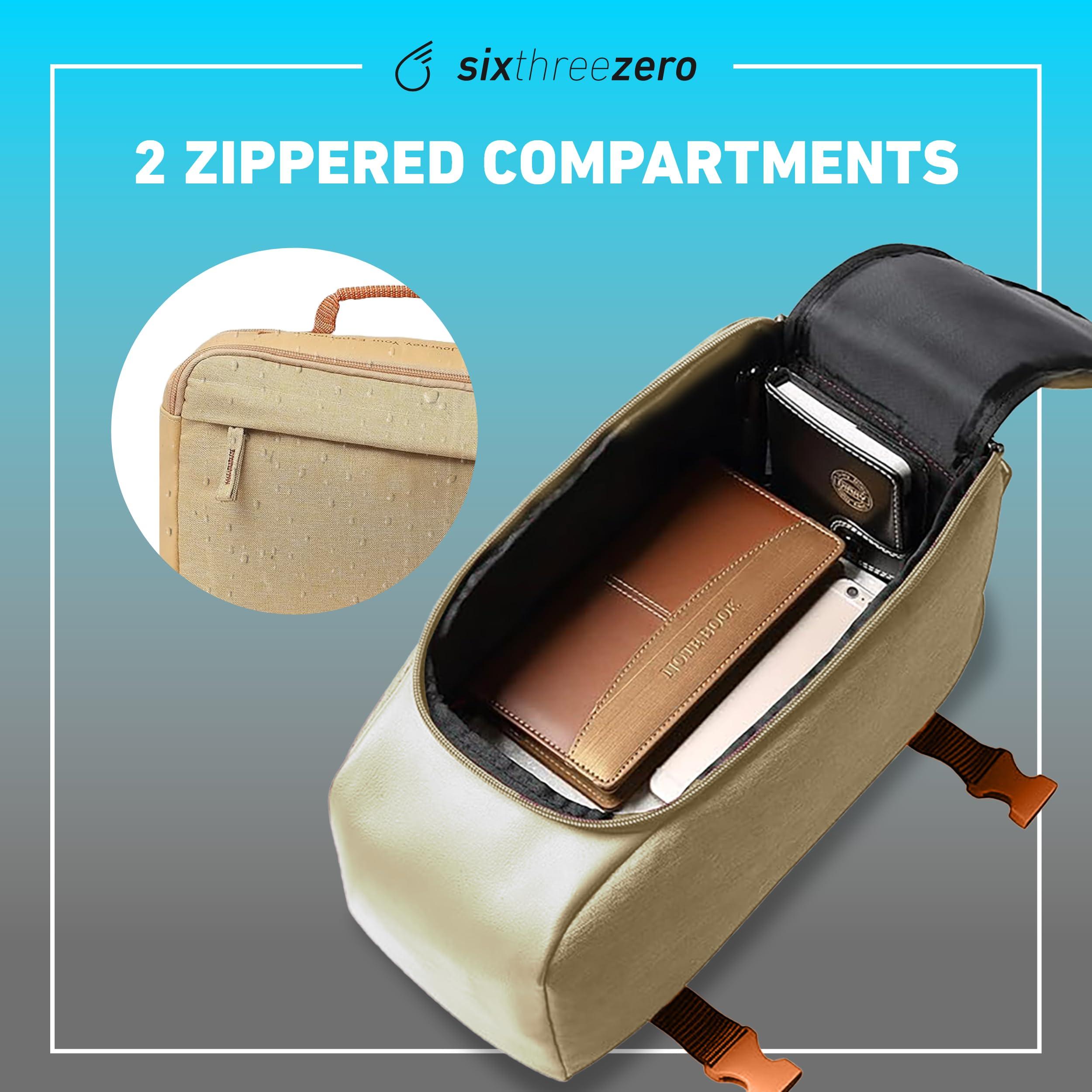 sixthreezero sixthreezero Bike Bag for Rear Rack, Waterproof Universal Bicycle Pannier for Storage, Cargo Trunk with Carry Handle, Cream w/Orange