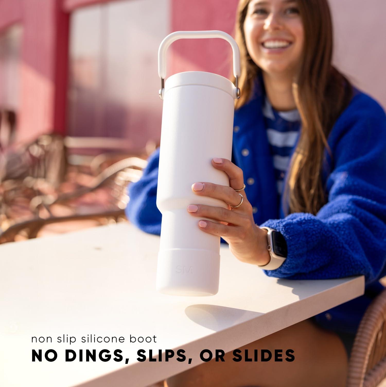 Simple Modern Simple Modern Trek Pivot | 40oz Flip Straw Tumbler with Handle | Water Bottle & Boot | Interchangeable Straw & Chug Lids | Insulated Stainless Steel Jug | Gym Sports Outdoors | Winter White