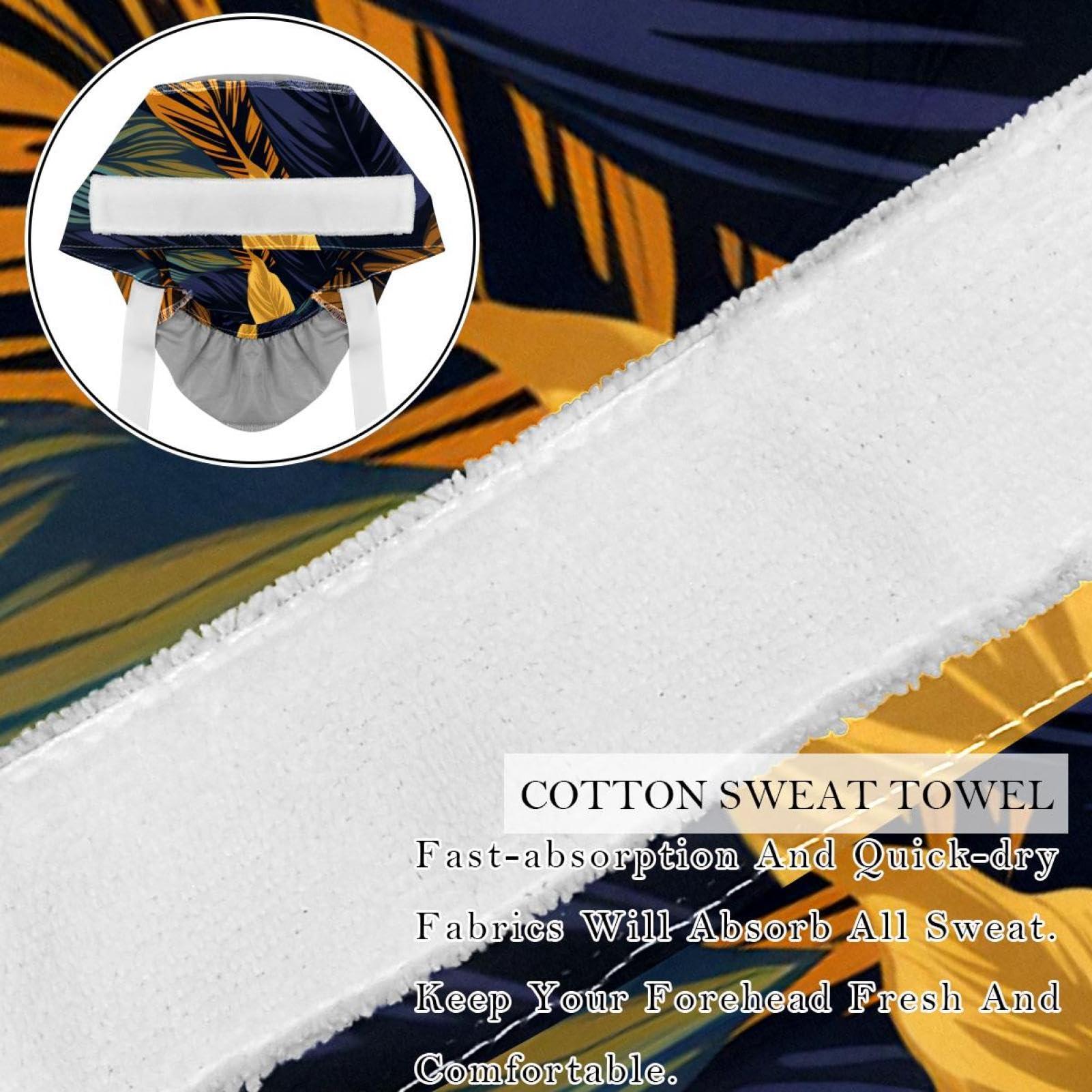 YTYVAGT 2-Pc,Nurse Scrub Caps,Scrub Hats with Buttons and Cotton Sweatband,Abstract Leaves