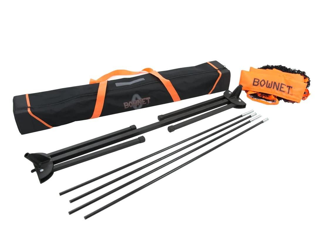 Bownet Bownet Sports Big Mouth Hit Kit, (7x7) Baseball Softball Practice Set - BigMouth Hitting Pitching Net, Utilitee Hitting Stand Tee, Ball Caddie - Total Package Portable Sports Practice, Black, Orange