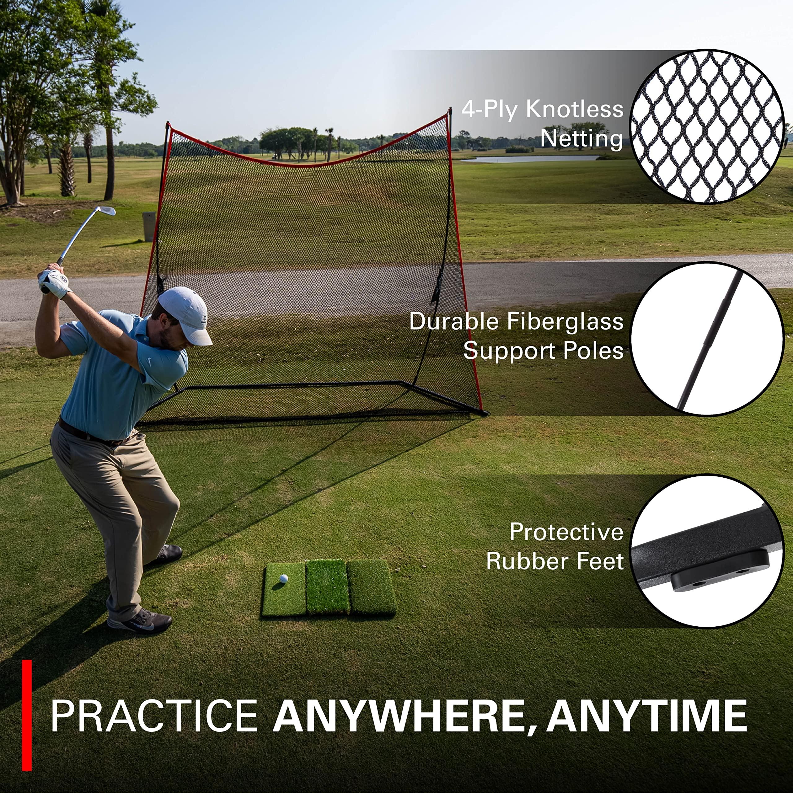 Rukket Sports Rukket Haack Golf Net | Practice Driving Indoor and Outdoor | Golfing at Home Swing Training Aids | by SEC Coach Chris Haack | Choose from 10x7 Hitting Net, 7x7 Hitting Net, or Protection Side Nets
