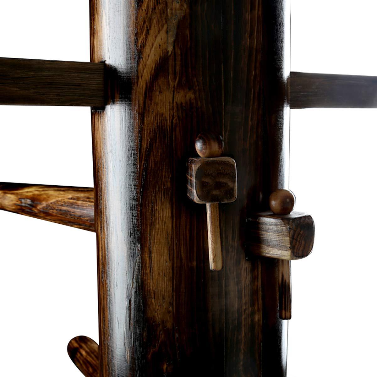 Flex HQ Flex HQ Adjustable Height Wing Chun Dummy Mook Yan Jong IP Man Training Target Wood with Frame Stand