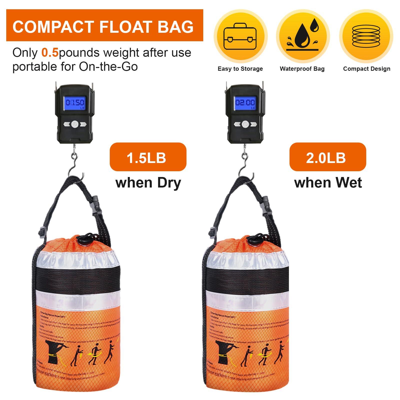 HOKINETY HOKINETY Water Rescue Throw Bag - 3/10 Inch Rope 100FT Up to 1900lbs Tensile Strength Throwable Flotation Device - Emergency Safety Equipment for Kayak Raft Boat