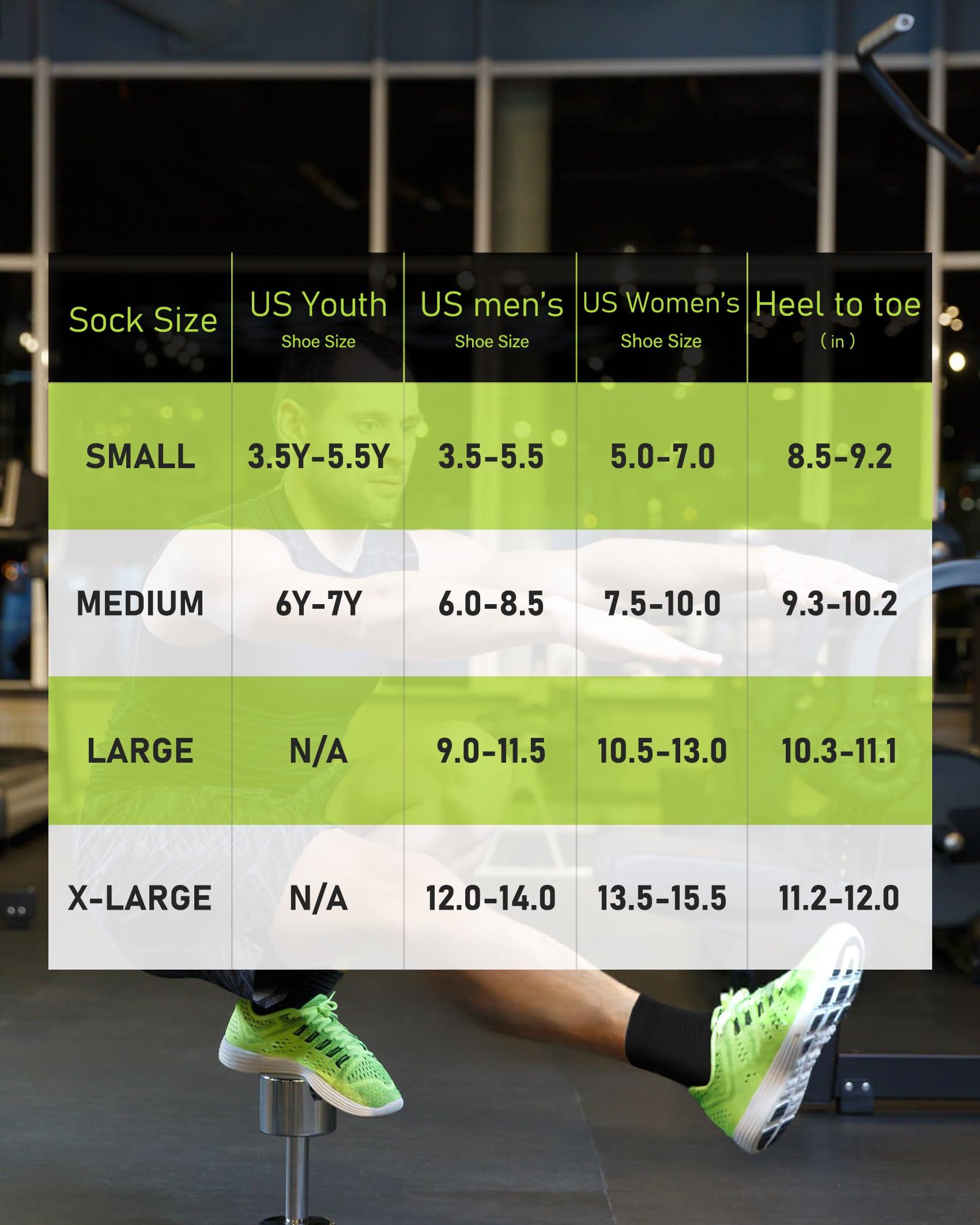 SITOISBE SITOISBE Quarter Compression Socks for Men Women, Cushioned Running Hiking Socks, Large, Hi-viz Yellow (4 Pairs)