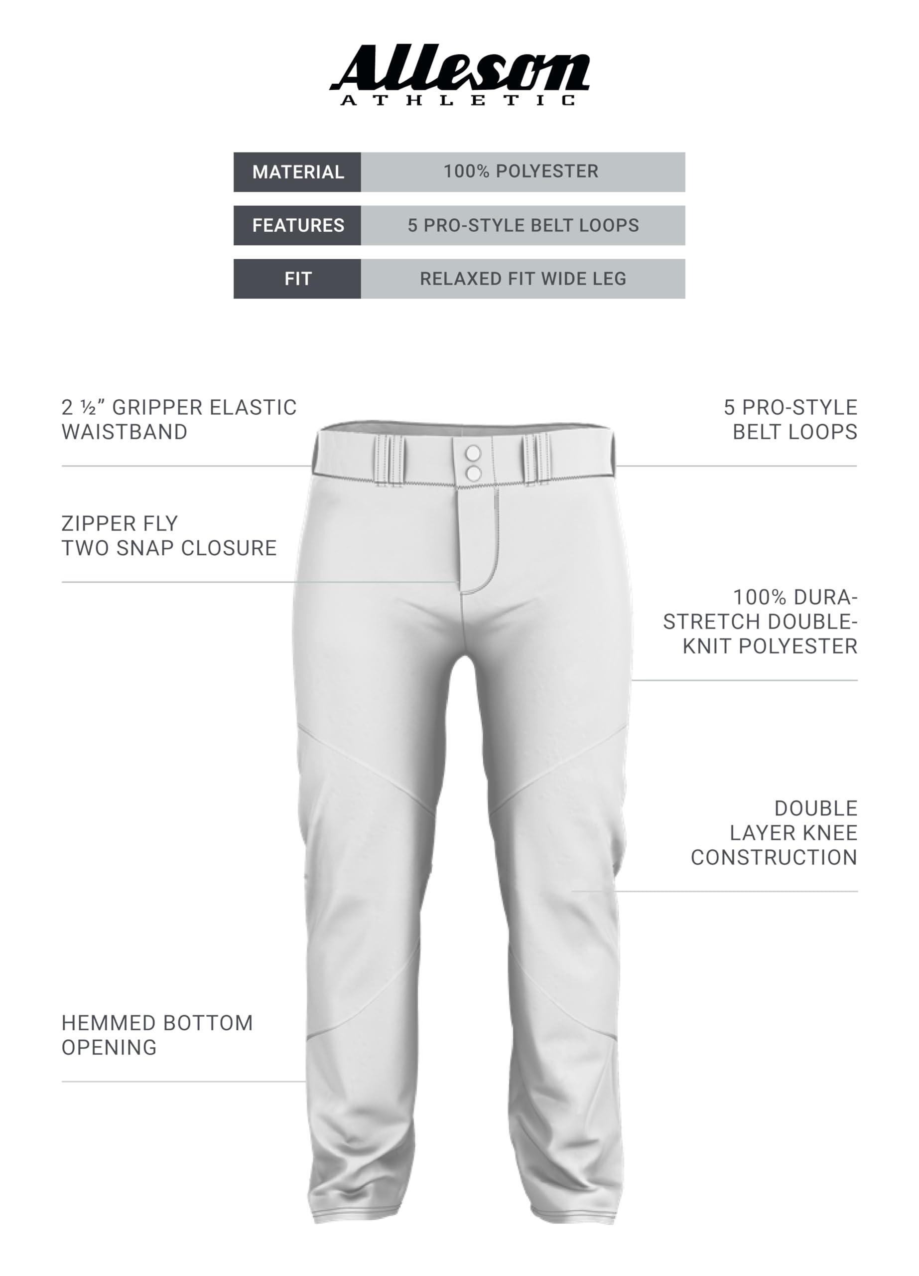 Alleson Athletic Alleson Athletic Men's Crush Premier Braided Baseball Pant, White/Navy, X-Large