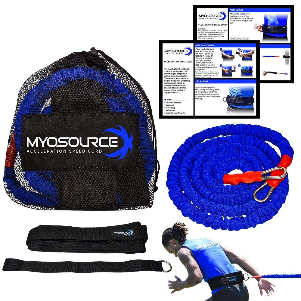 Kinetic Bands Acceleration Speed Cord Bungee Multi-Sport Resistance Training - Improve Strength, Power, Agility – 3 Belt Sizes (S, M, L) Available - Comfort, Efficiency – Kinetic Bands (Large 40+ inch Waist)