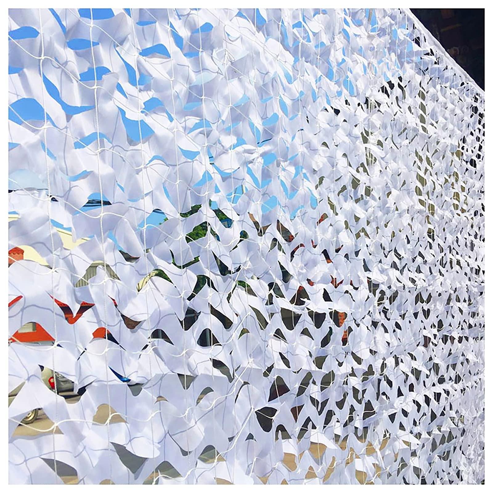 bandezid bandezid White Camo Netting Camouflage Net Woodland Bulk Roll for Hunting Shooting Camping Military Decoration Sunscreen Nets Various Sizes-White Camouflage net 4x8m(13x26ft)